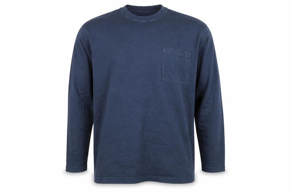 Front view of Next men’s blue xl crew neck long sleeve cotton pullover sweatshirt
