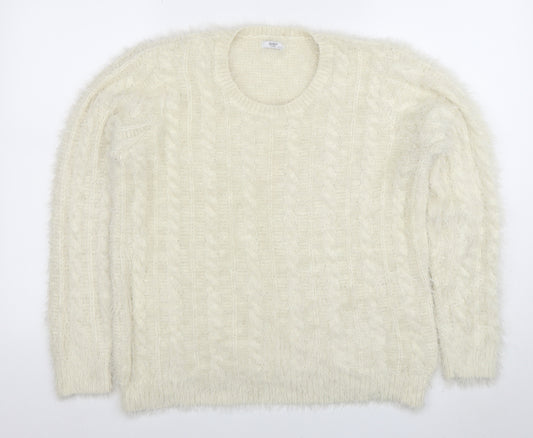 Cotton Traders Women’s Cream Cable-Knit Jumper Size 22/24
