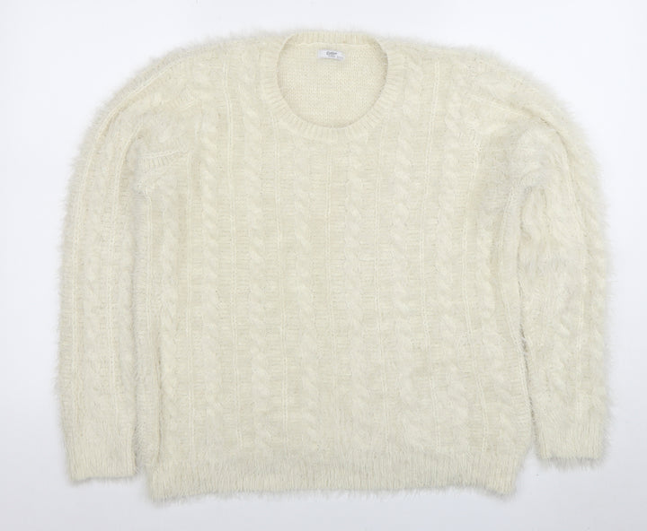 Cotton Traders Women’s Cream Cable-Knit Jumper Size 22/24