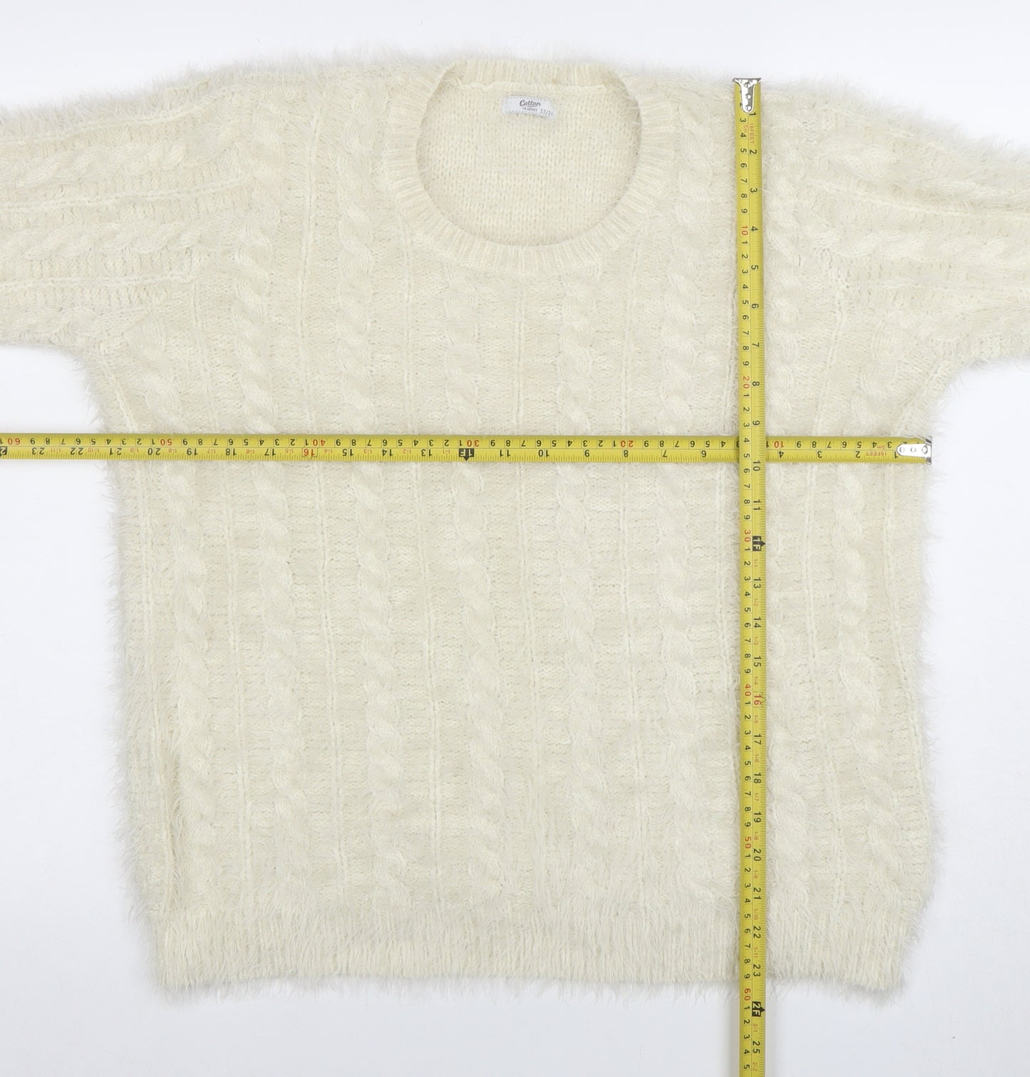 Cotton Traders Women’s Cream Cable-Knit Jumper Size 22/24