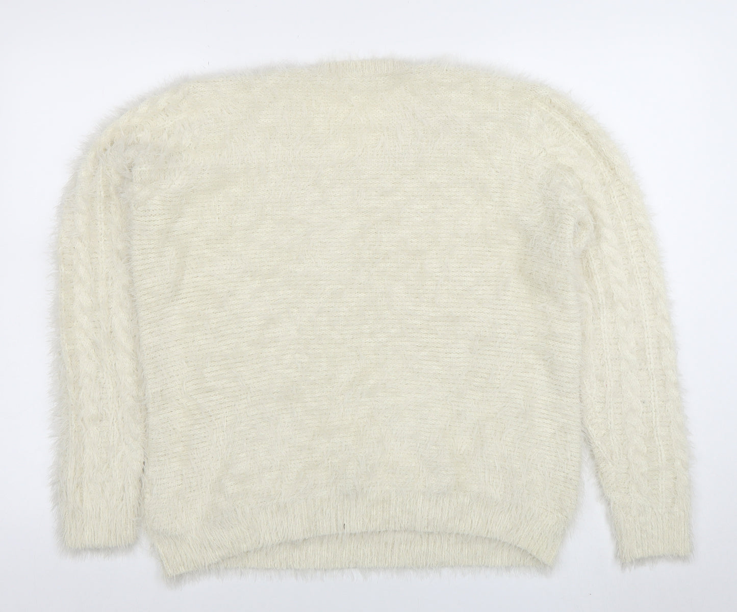 Cotton Traders Women’s Cream Cable-Knit Jumper Size 22/24