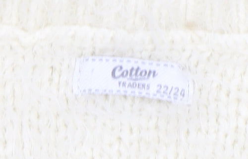 Cotton Traders Women’s Cream Cable-Knit Jumper Size 22/24