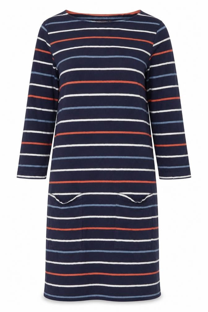 Mountain Warehouse Women’s Blue Striped Cotton T-Shirt Dress Size 10