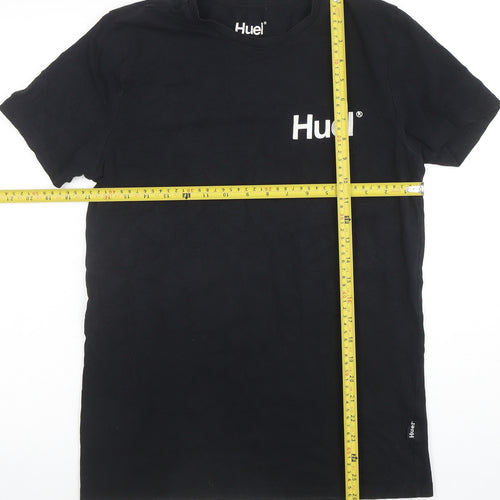 Huel Men's Black Small Crew Neck Short Sleeve Cotton T-Shirt