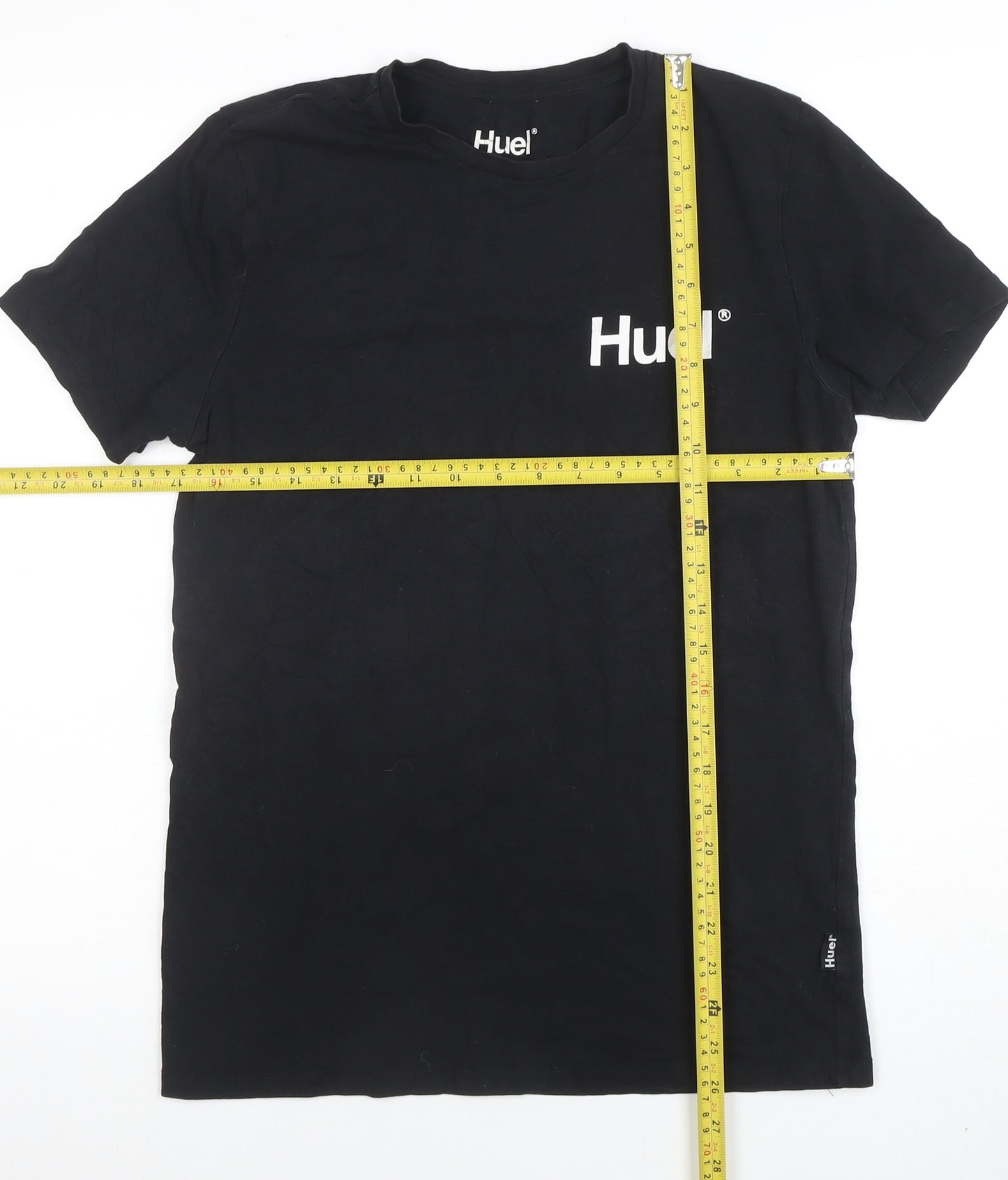 Huel Men's Black Small Crew Neck Short Sleeve Cotton T-Shirt