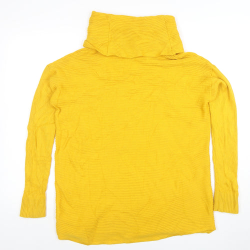 Adrienne Vittadini Women’s Yellow Roll Neck Merino Wool Knit Top Size L