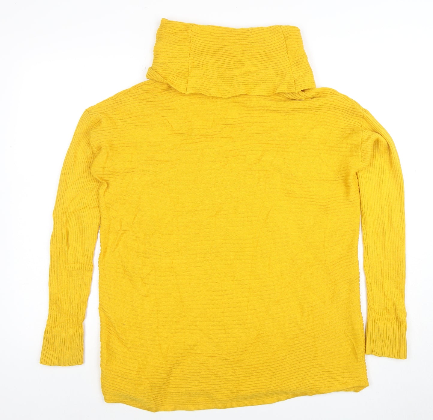 Adrienne Vittadini Women’s Yellow Roll Neck Merino Wool Knit Top Size L