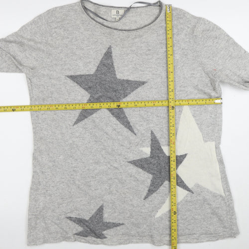 Benedetta b. Womens Grey Cashmere Blend Star Jumper XL