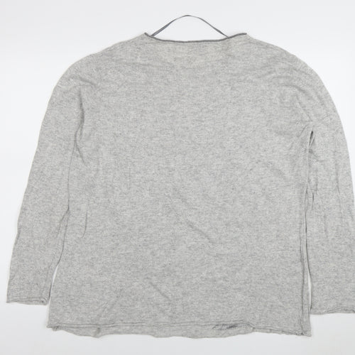 Benedetta b. Womens Grey Cashmere Blend Star Jumper XL