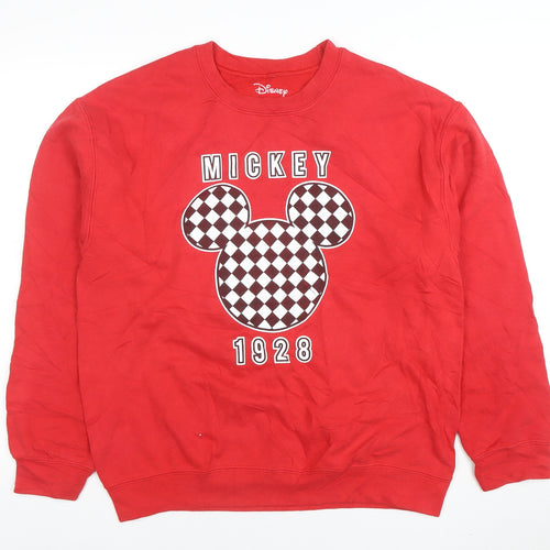 Disney Men's Red Mickey Mouse 1928 Pullover Sweatshirt Size M