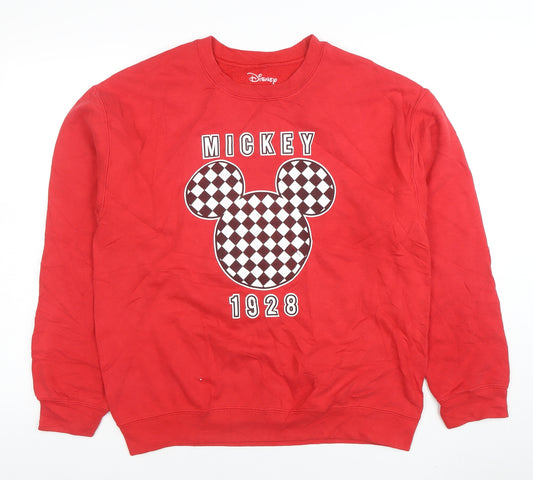 Disney Men's Red Mickey Mouse 1928 Pullover Sweatshirt Size M
