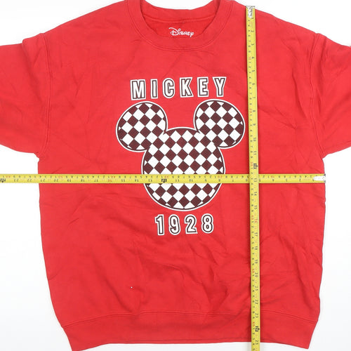 Disney Men's Red Mickey Mouse 1928 Pullover Sweatshirt Size M
