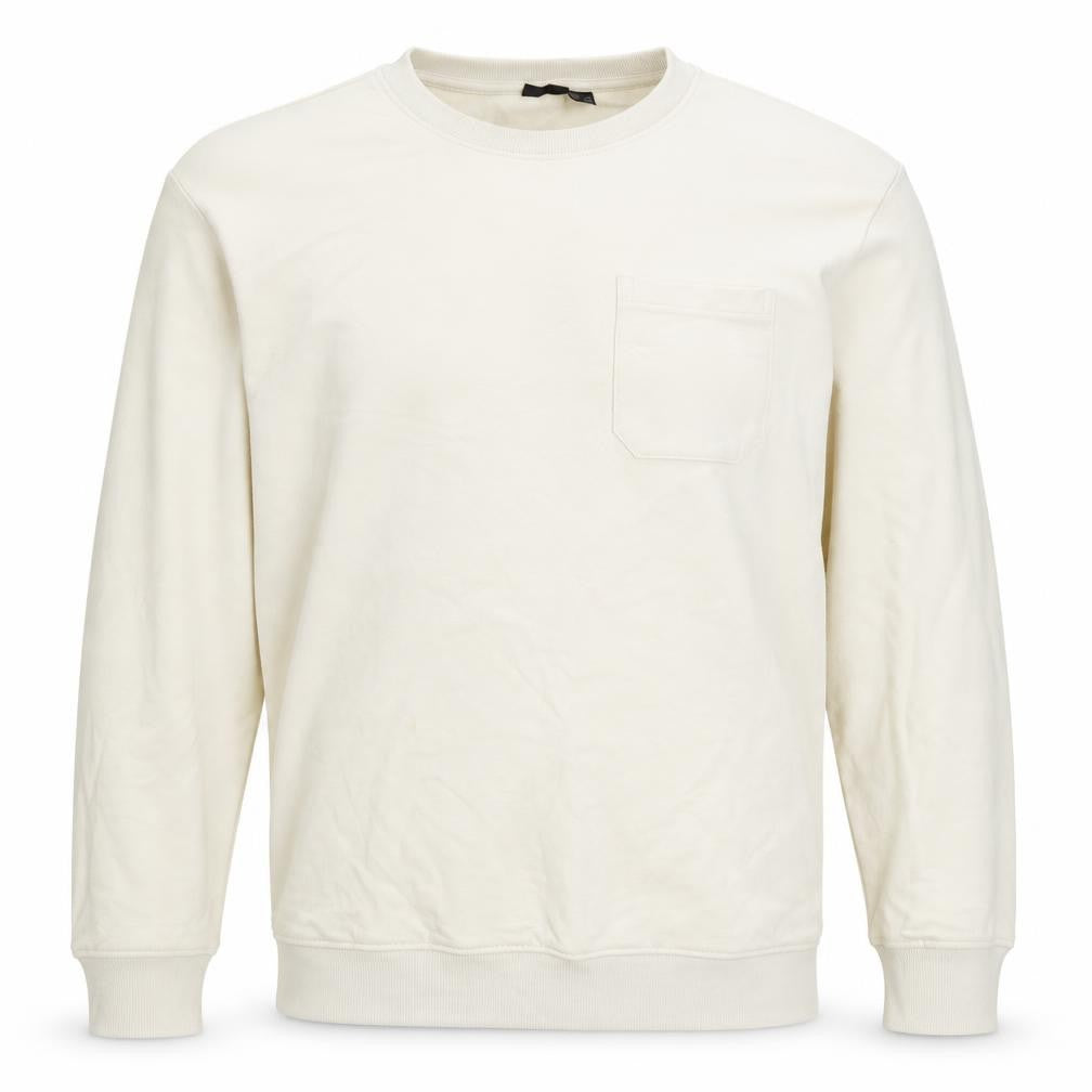 Livergy Men's Beige Crew Neck Fleece Sweatshirt Size L