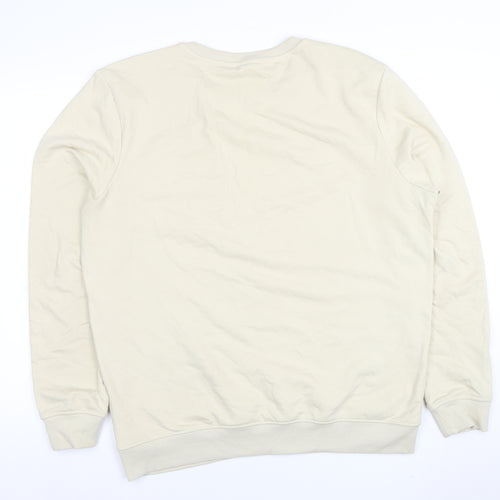 Livergy Men's Beige Crew Neck Fleece Sweatshirt Size L