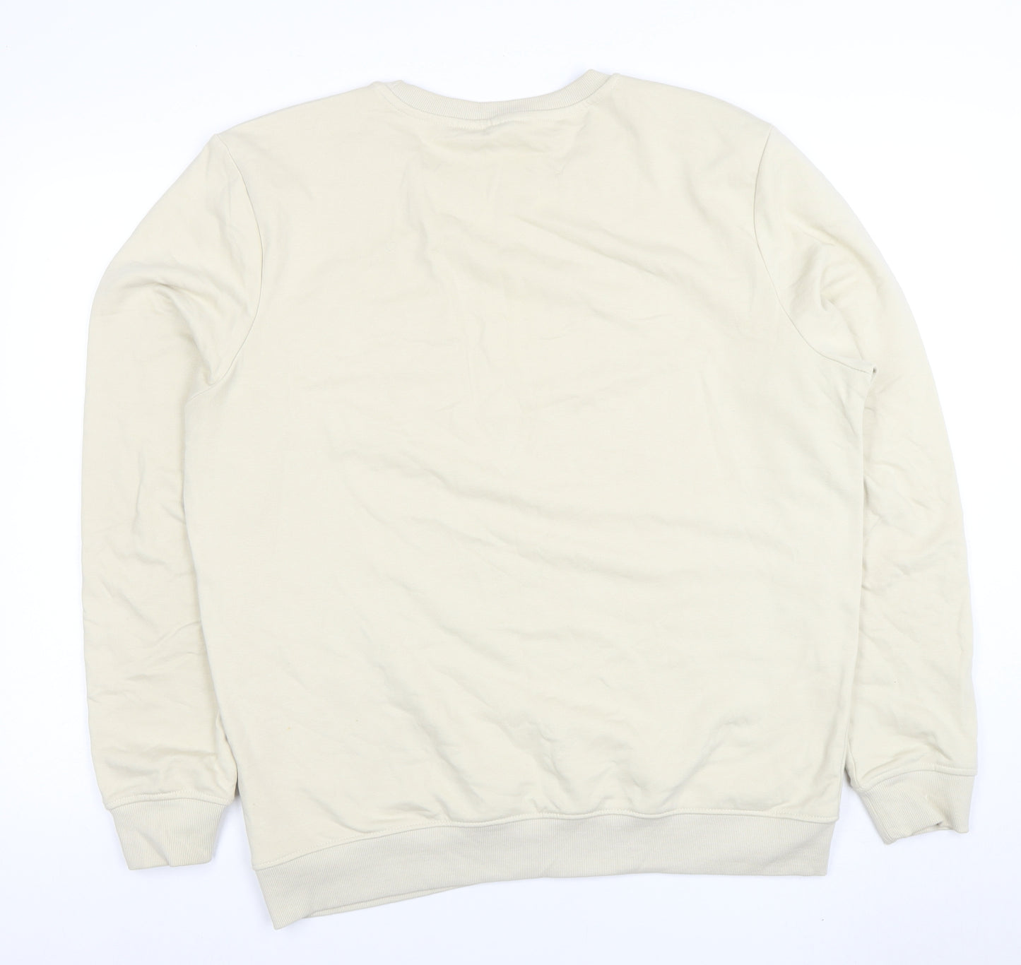 Livergy Men's Beige Crew Neck Fleece Sweatshirt Size L