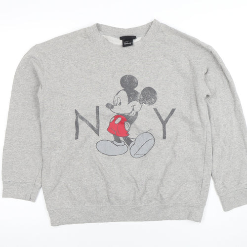 Topshop Petite Women's Grey Mickey Mouse Sweatshirt UK 8