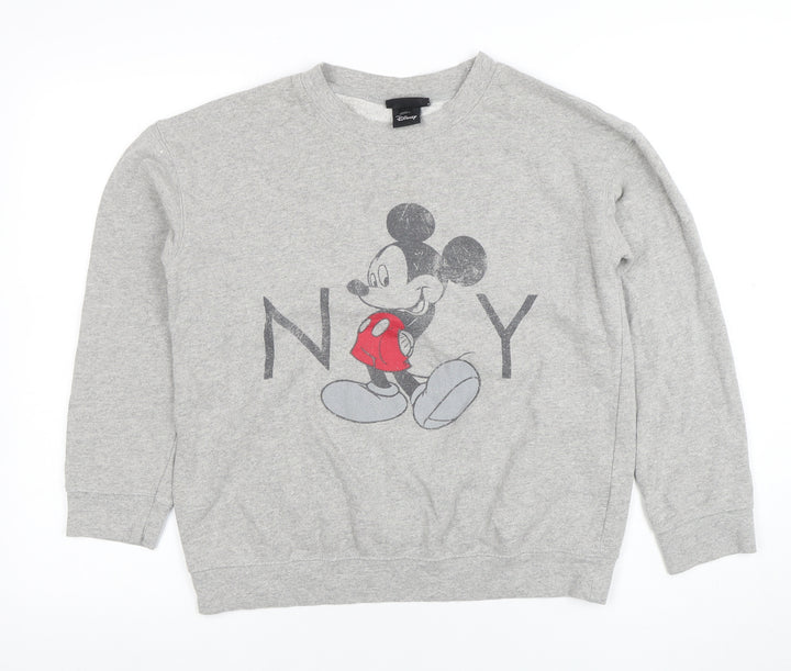 Topshop Petite Women's Grey Mickey Mouse Sweatshirt UK 8