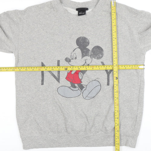 Topshop Petite Women's Grey Mickey Mouse Sweatshirt UK 8