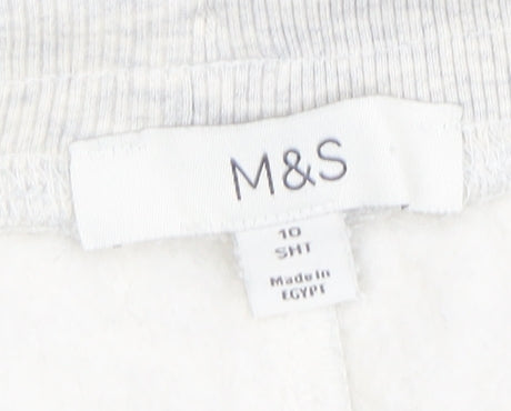 Marks and Spencer Womens Grey Size 10 Regular Fit Jersey Sweatpants