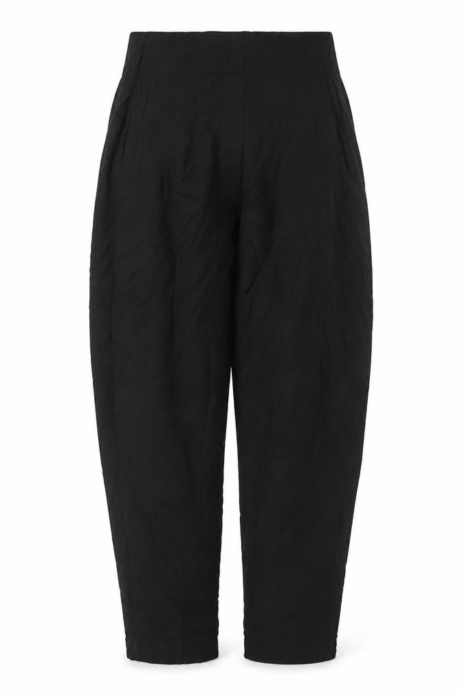 Front view of Zara women’s black l tapered stretch trousers