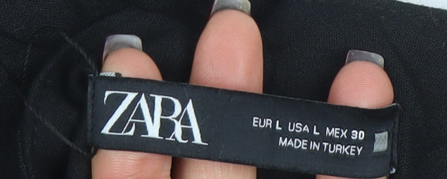 Zara Womens Black L Tapered Stretch Trousers