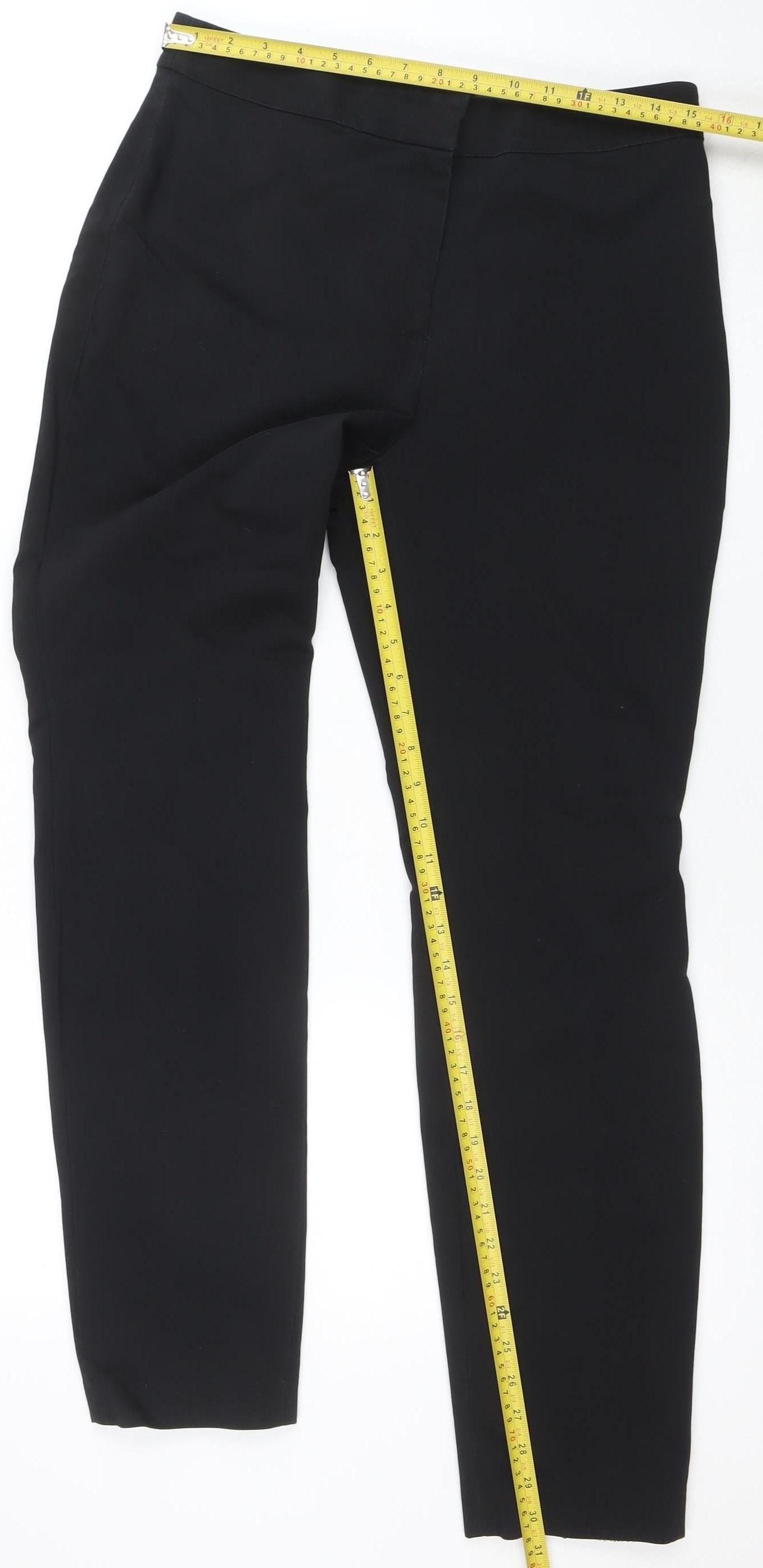 H&M Womens Black Slim Fit Stretch Trousers Size 14