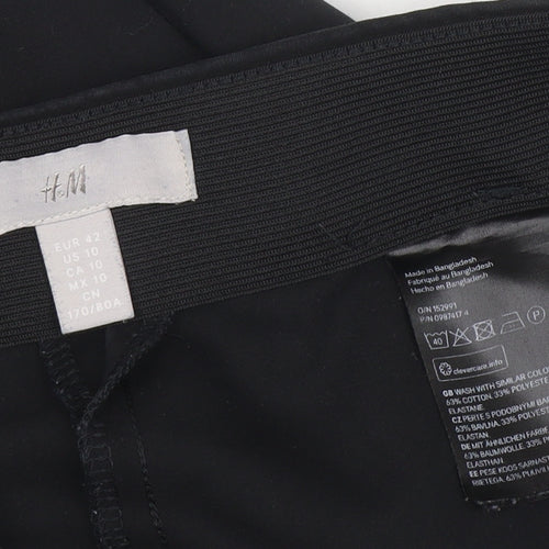 H&M Womens Black Slim Fit Stretch Trousers Size 14