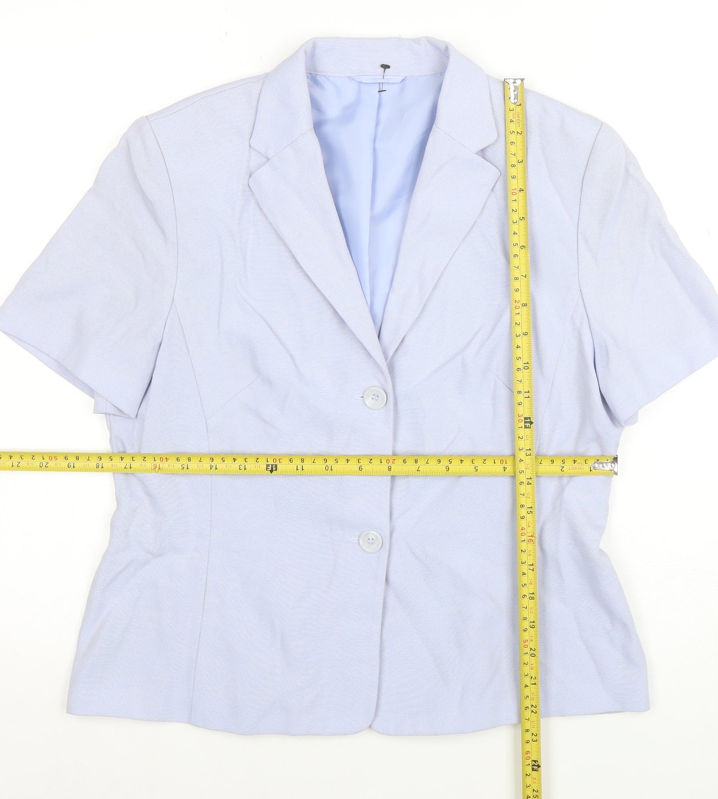 Dorothy Perkins Petites Blue Short Sleeve Blazer UK 14 Women’s Jacket