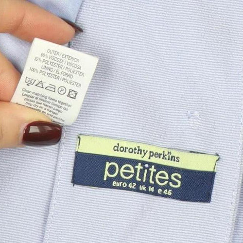 Dorothy Perkins Petites Blue Short Sleeve Blazer UK 14 Women’s Jacket