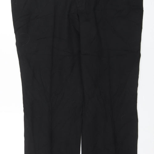 Marks and Spencer Men's Black Wool Blend Regular Fit Dress Trousers 40W 31L