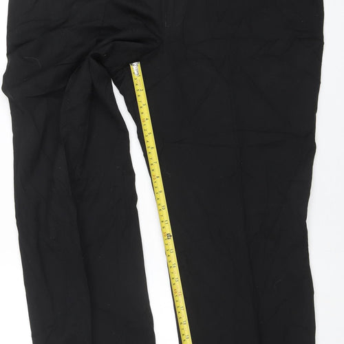 Marks and Spencer Men's Black Wool Blend Regular Fit Dress Trousers 40W 31L