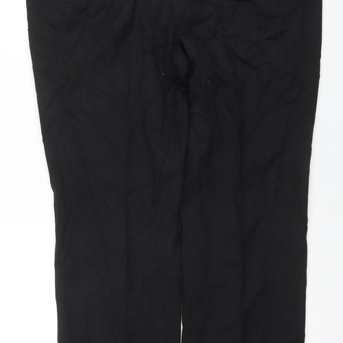 Marks and Spencer Men's Black Wool Blend Regular Fit Dress Trousers 40W 31L