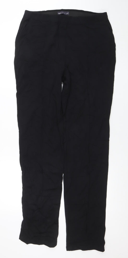 Marks and Spencer Women's Black Size 14 Stretch Trousers