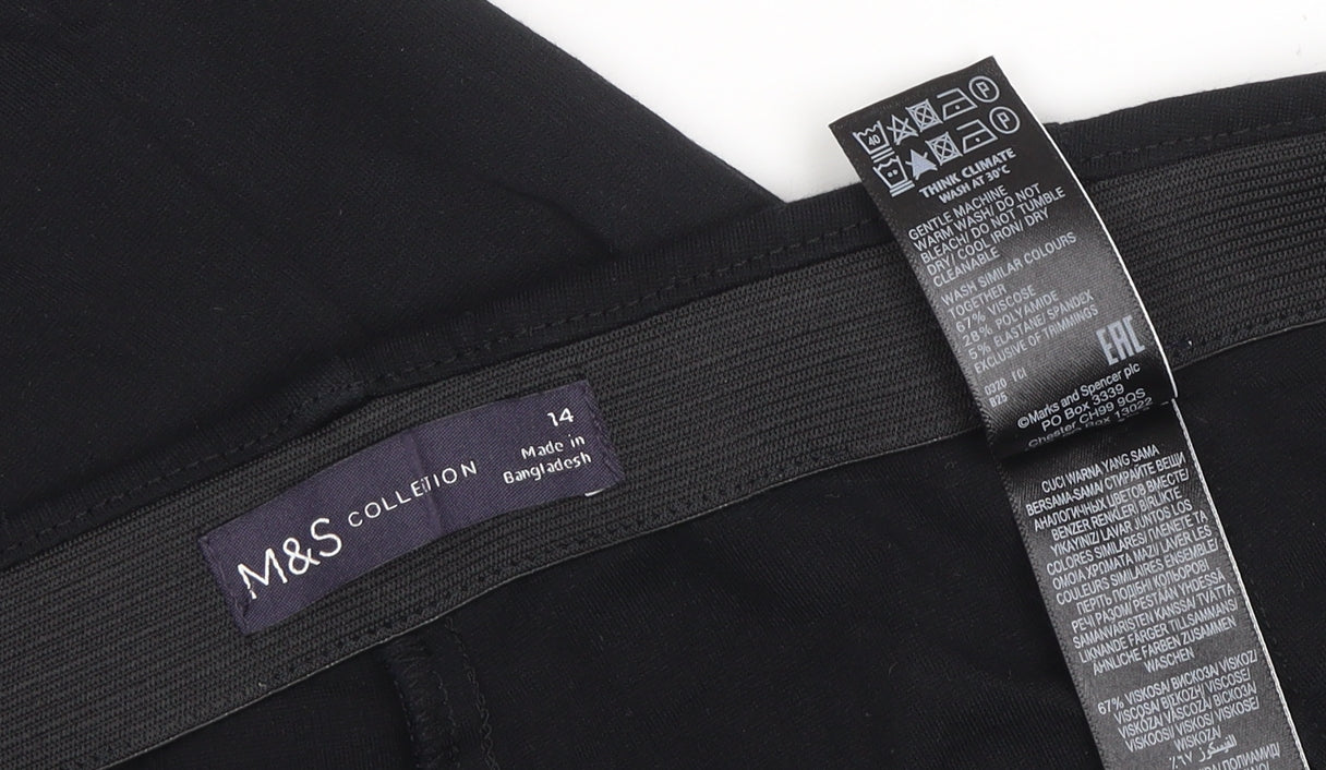Marks and Spencer Women's Black Size 14 Stretch Trousers