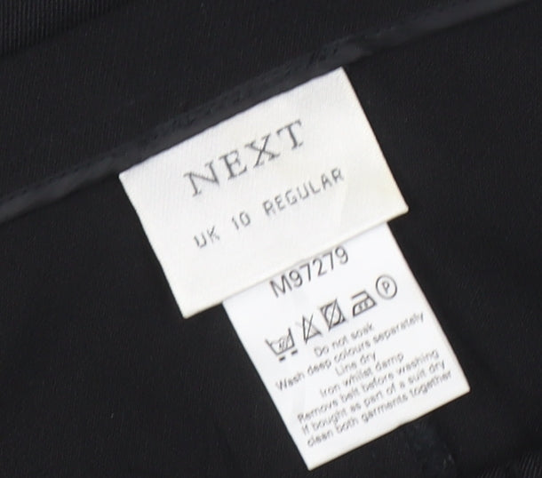 Next Women Black Wool Blend Wide-Leg Trousers Size 10 Regular
