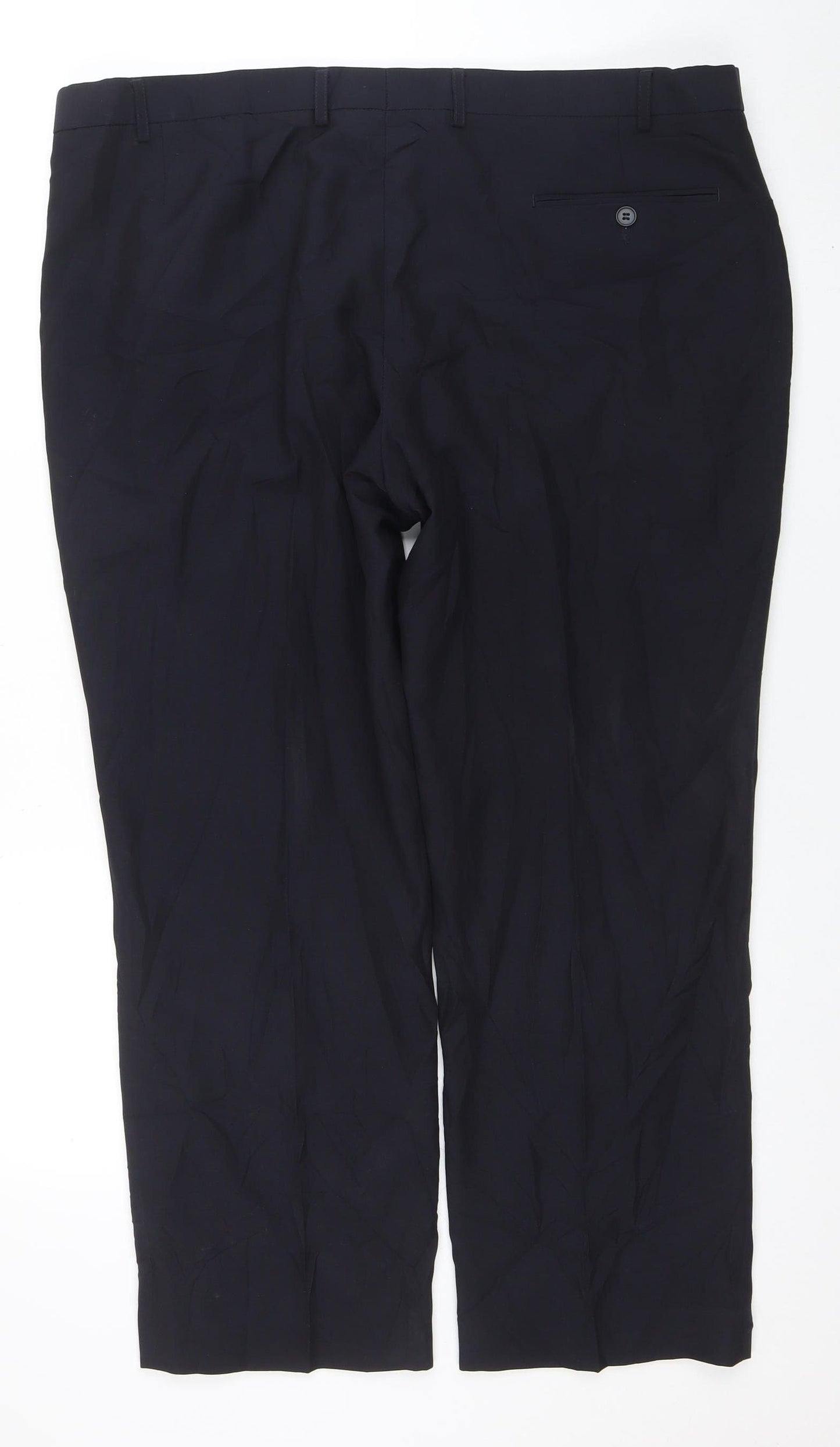 Marks and Spencer Men's Blue Regular Fit Formal Trousers 42W 29L