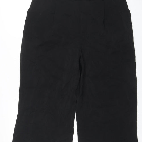 New Look Women's Black Size 14 Wide-Leg Trousers Polyester