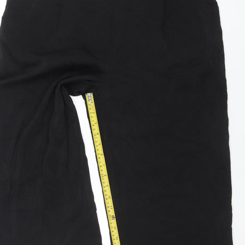 New Look Women's Black Size 14 Wide-Leg Trousers Polyester