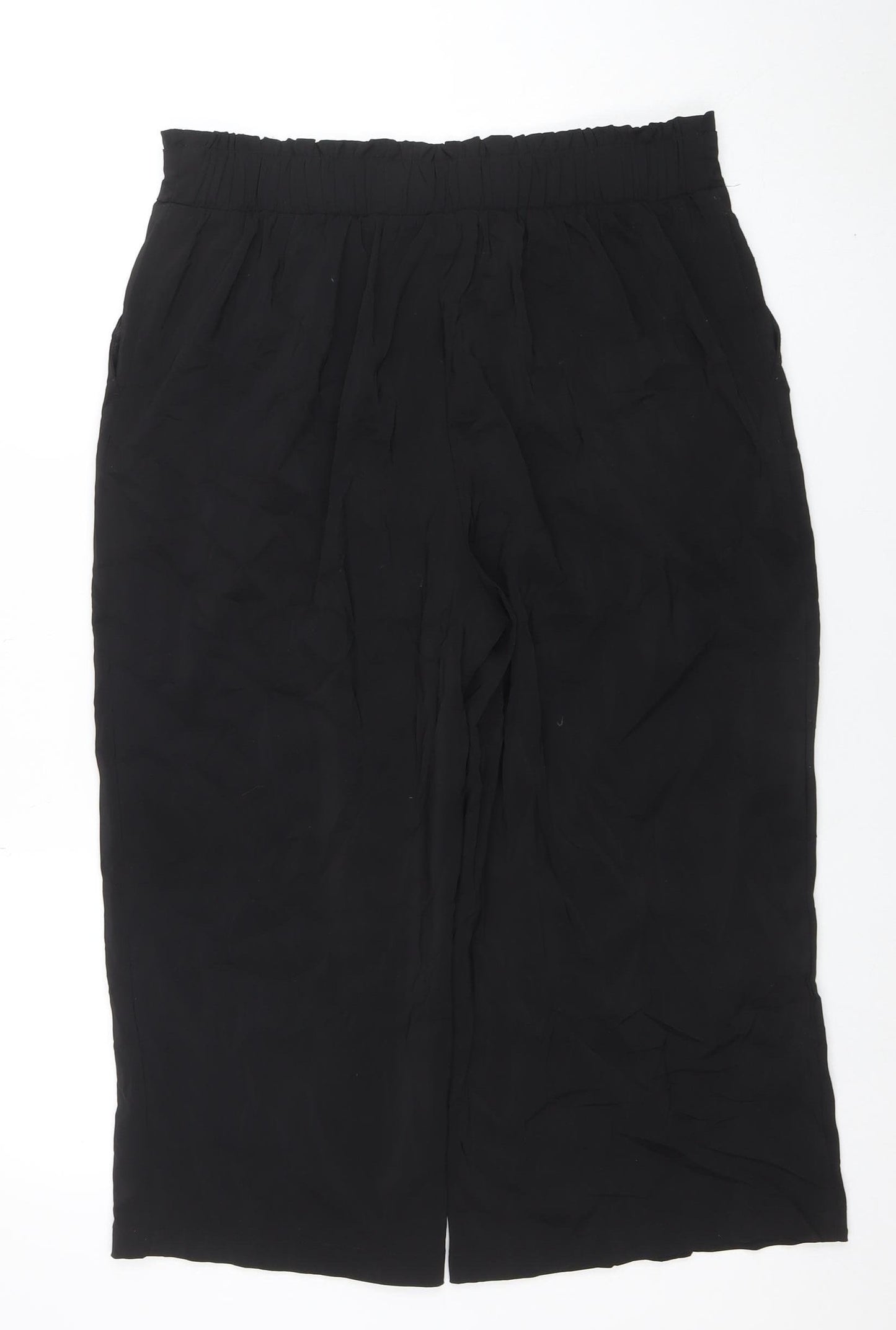 New Look Women's Black Size 14 Wide-Leg Trousers Polyester