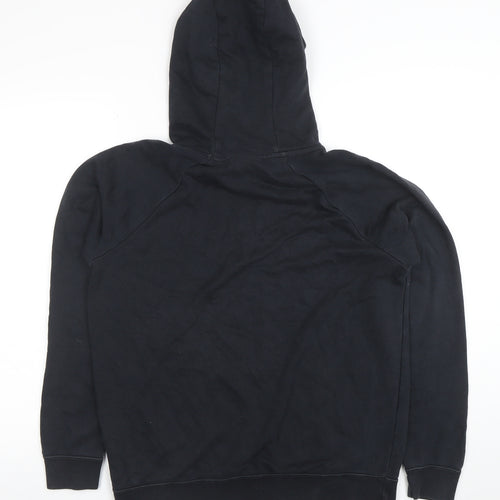 Nike Womens Black Pullover Hoodie Medium Cotton Blend Logo Print