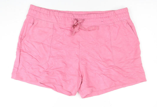 Marks and Spencer Women's Pink Jersey Drawstring Shorts Size 22
