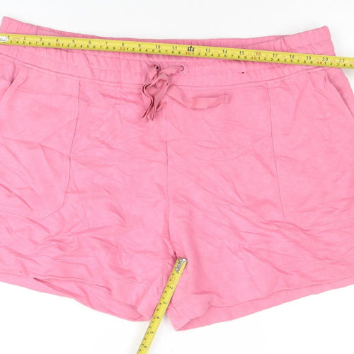 Marks and Spencer Women's Pink Jersey Drawstring Shorts Size 22