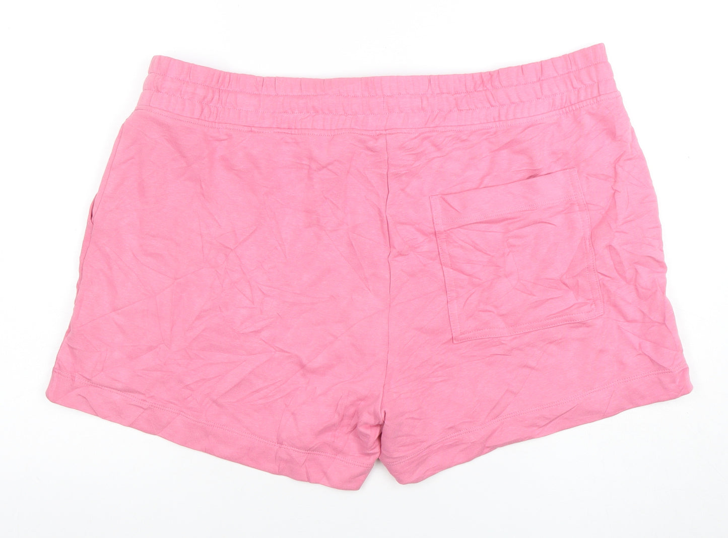 Marks and Spencer Women's Pink Jersey Drawstring Shorts Size 22