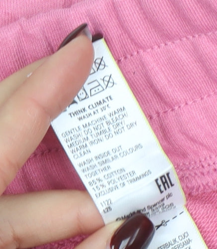 Marks and Spencer Women's Pink Jersey Drawstring Shorts Size 22