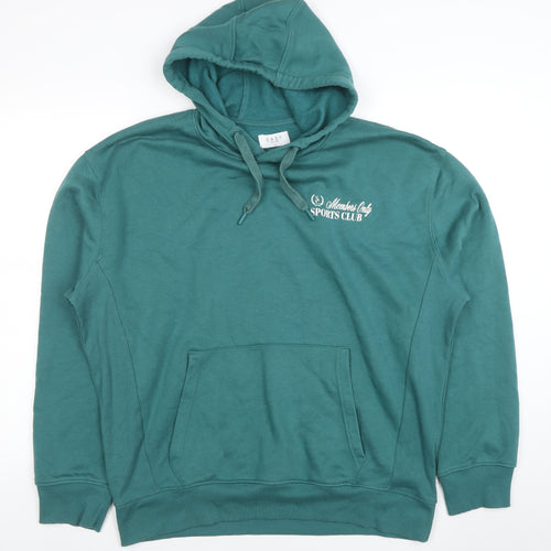 EASY Men's Green Pullover Hoodie Large Sports Club Logo