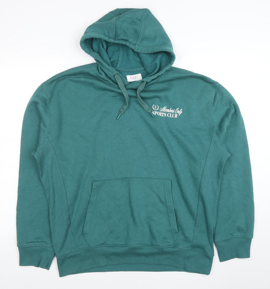 EASY Men's Green Pullover Hoodie Large Sports Club Logo