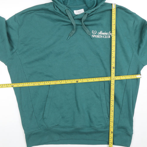 EASY Men's Green Pullover Hoodie Large Sports Club Logo