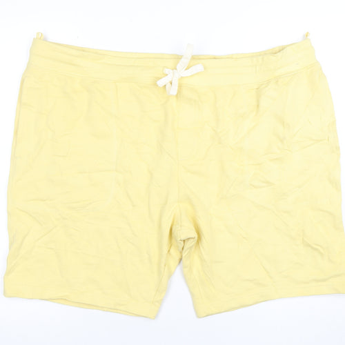 Marks and Spencer Men's Yellow 3XL Sweat Shorts with Drawstring Waist