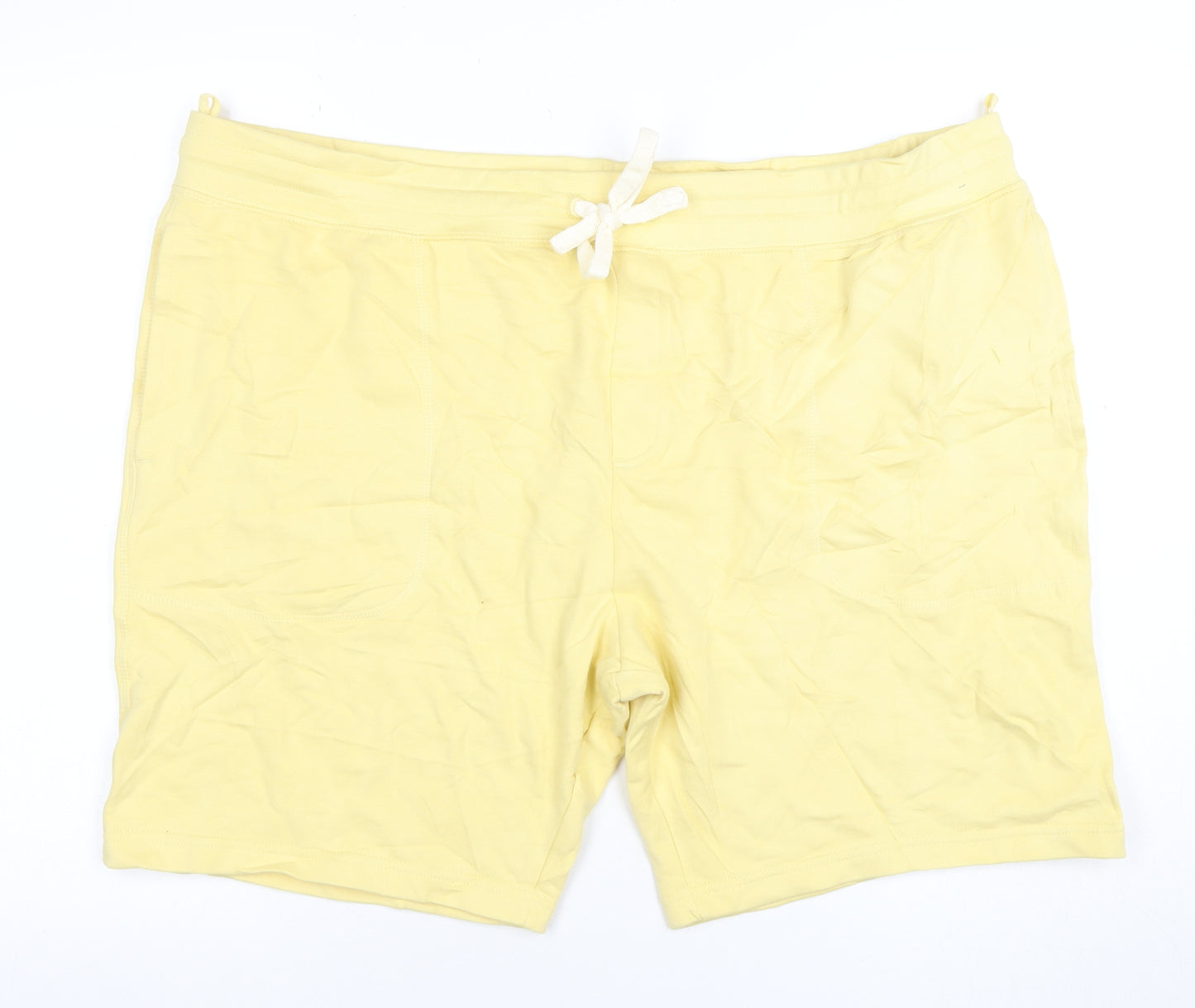Marks and Spencer Men's Yellow 3XL Sweat Shorts with Drawstring Waist