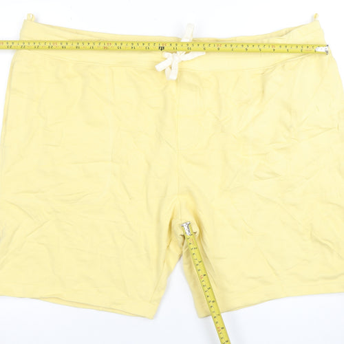 Marks and Spencer Men's Yellow 3XL Sweat Shorts with Drawstring Waist